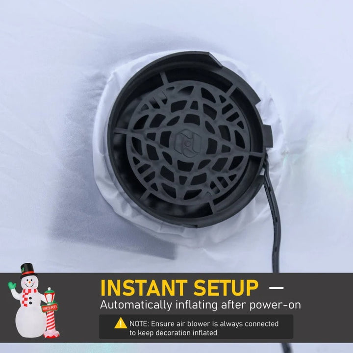 NEW 8ft Inflatable Holiday Christmas Decoration w LED Lights Outdoor - Snowman w North Pole Sign