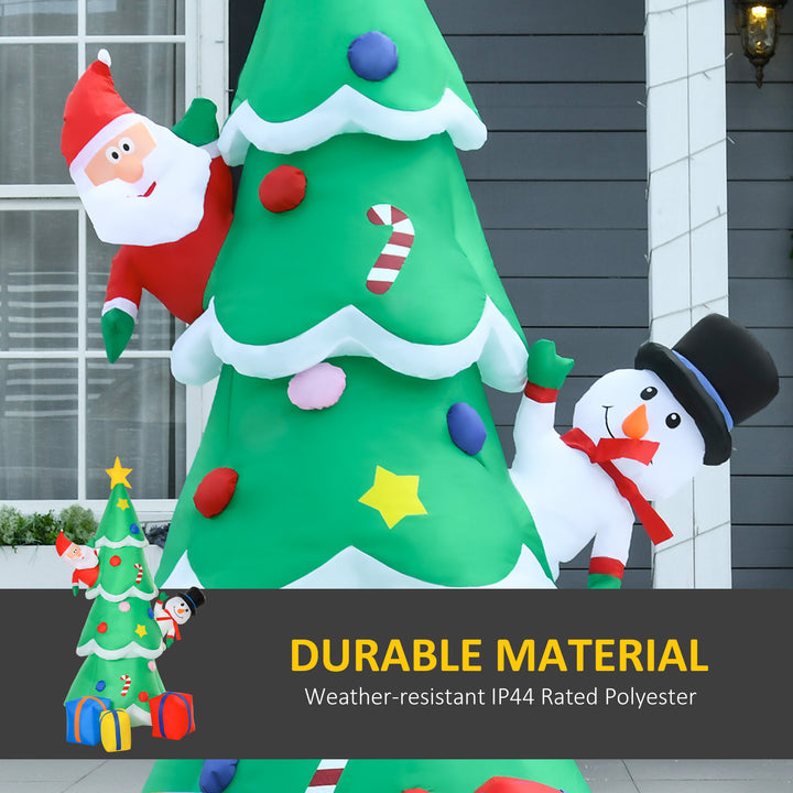 7ft Inflatable Holiday Christmas Blow-Up, LED Lights Outdoor, Tree w Star, Santa Claus, Snowman
