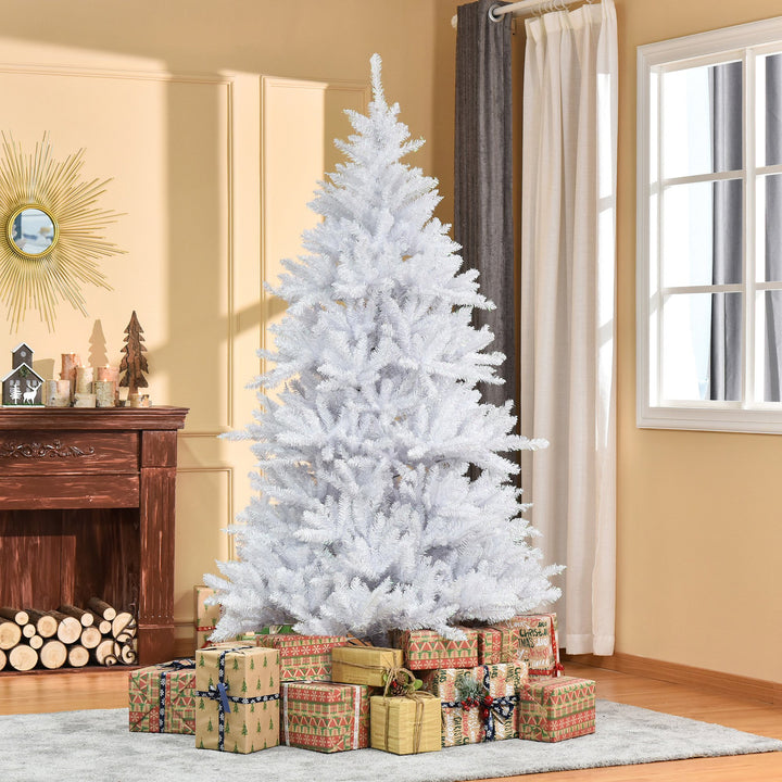 7ft 1823-Tip Lush Artificial Christmas Holiday Tree w/ Base, Xmas Decor – Classic Shape, White