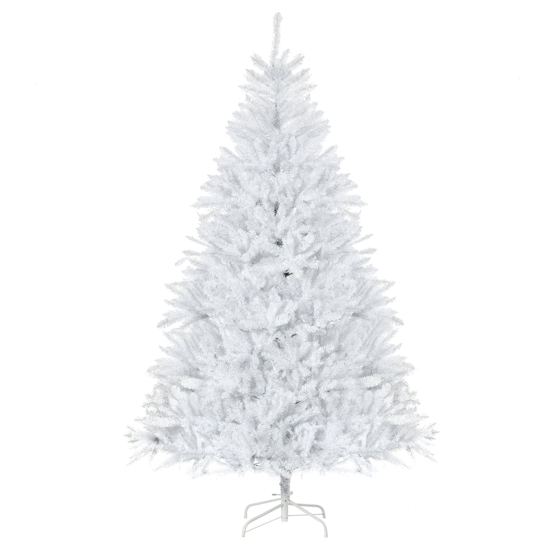 7ft 1823-Tip Lush Artificial Christmas Holiday Tree w/ Base, Xmas Decor – Classic Shape, White