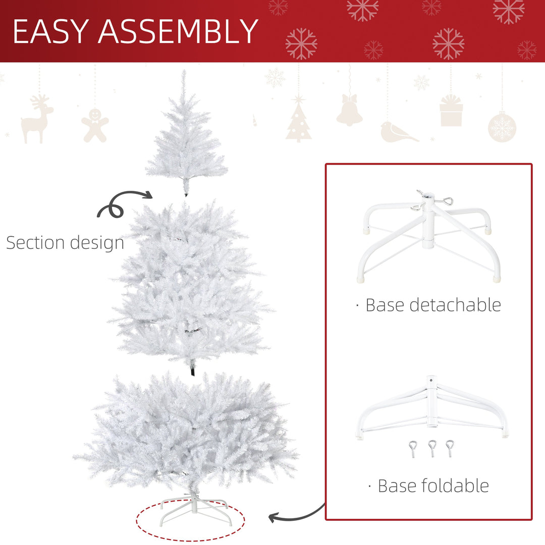 7ft 1823-Tip Lush Artificial Christmas Holiday Tree w/ Base, Xmas Decor – Classic Shape, White
