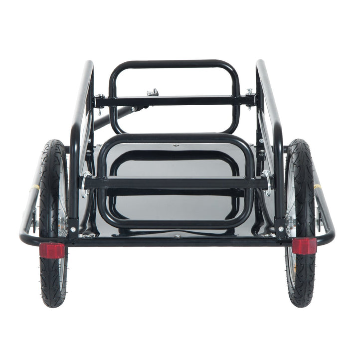 Bicycle Cargo Wagon Trailer / Steel Utility Bike Cart Carrier - Black