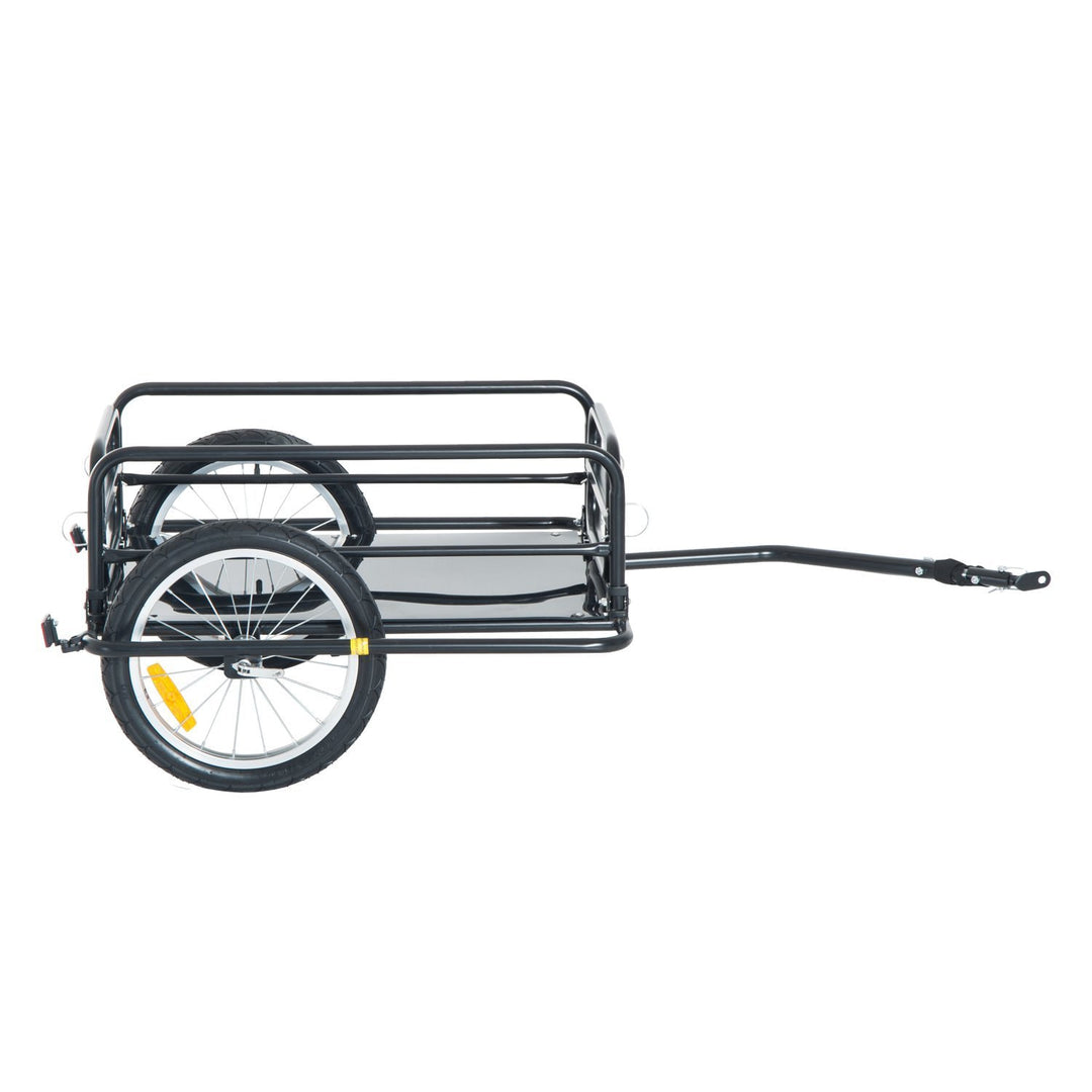 Bicycle Cargo Wagon Trailer / Steel Utility Bike Cart Carrier - Black