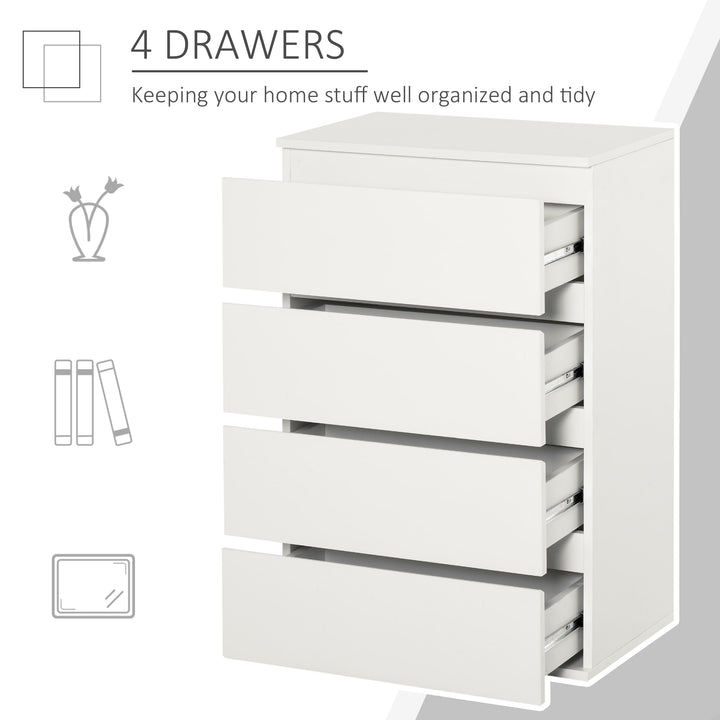 4-Drawer Dresser Indoor Storage Cabinet Organizer Unit for Bedroom - White