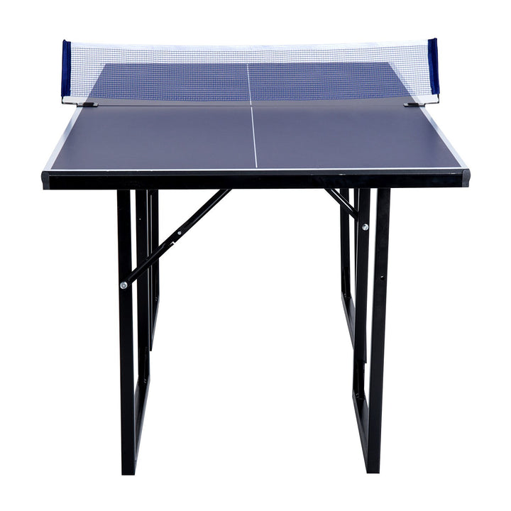 6ft Compact Foldable Ping Pong Table Tennis Table w/ Net - Blue & Black