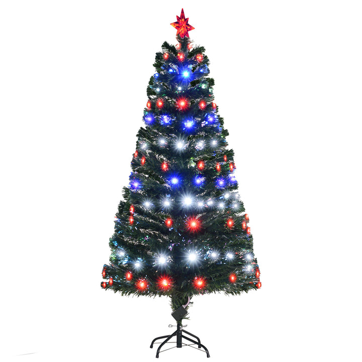 5ft 180 Tip Pre-lit Artificial Christmas Holiday Tree Decor w/ Ornaments & Metal Base - Green