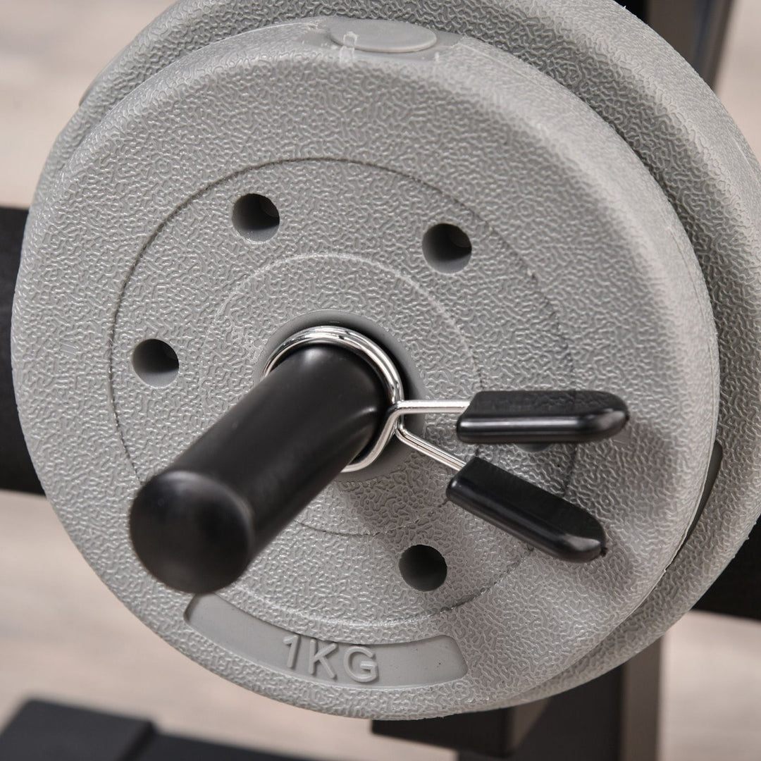 Incline Decline Exercise Weight Lifting Workout Station Barbell Squat Rack Leg Extender - Black