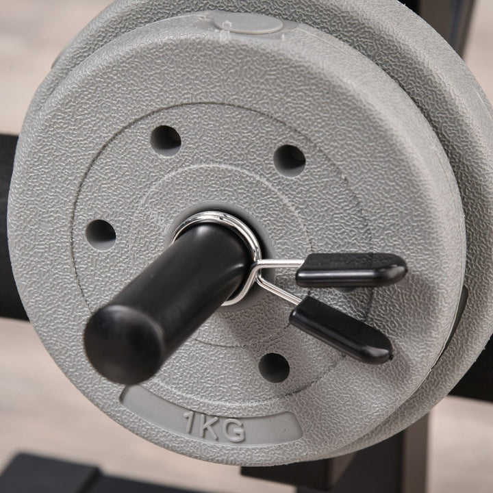 Incline Decline Exercise Weight Lifting Workout Station Barbell Squat Rack Leg Extender - Black