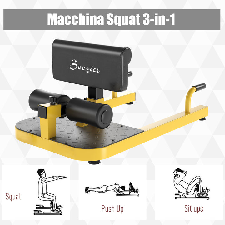 Multifunction Exercise Ab & Leg Workout Station Squat Machine for Home Gym - Black & Yellow