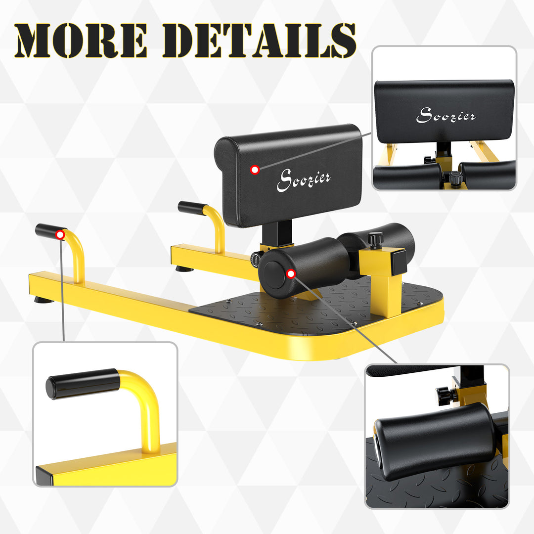 Multifunction Exercise Ab & Leg Workout Station Squat Machine for Home Gym - Black & Yellow