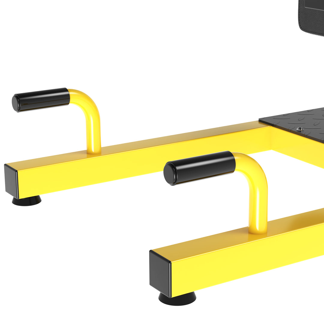 Multifunction Exercise Ab & Leg Workout Station Squat Machine for Home Gym - Black & Yellow