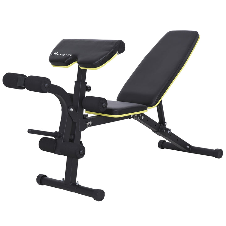 Incline Exercise Weight Lifting Sit Up Workout Bench Press Dumbbell Station - Yellow & Black