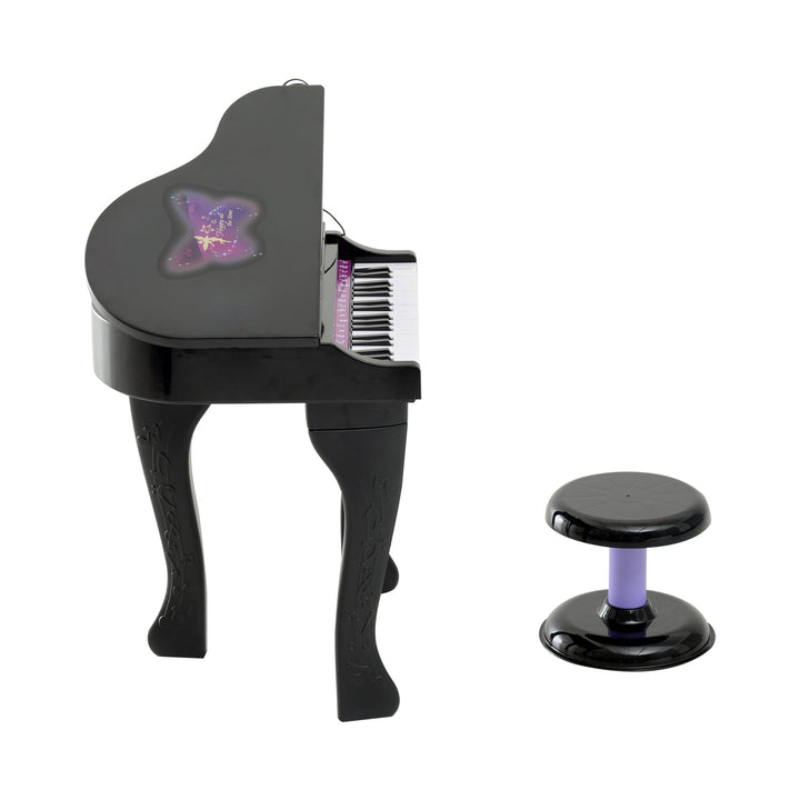 Realistic Toddler Toy Music Piano Keyboard w/ Stool, Microphone, Songs for Kids Child - Black