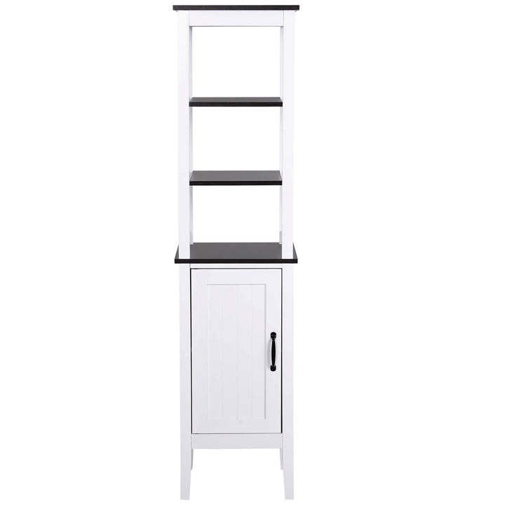 Tall Modern Organizer Storage Cabinet w/ Shelves for Bathroom / Kitchen Furniture - White