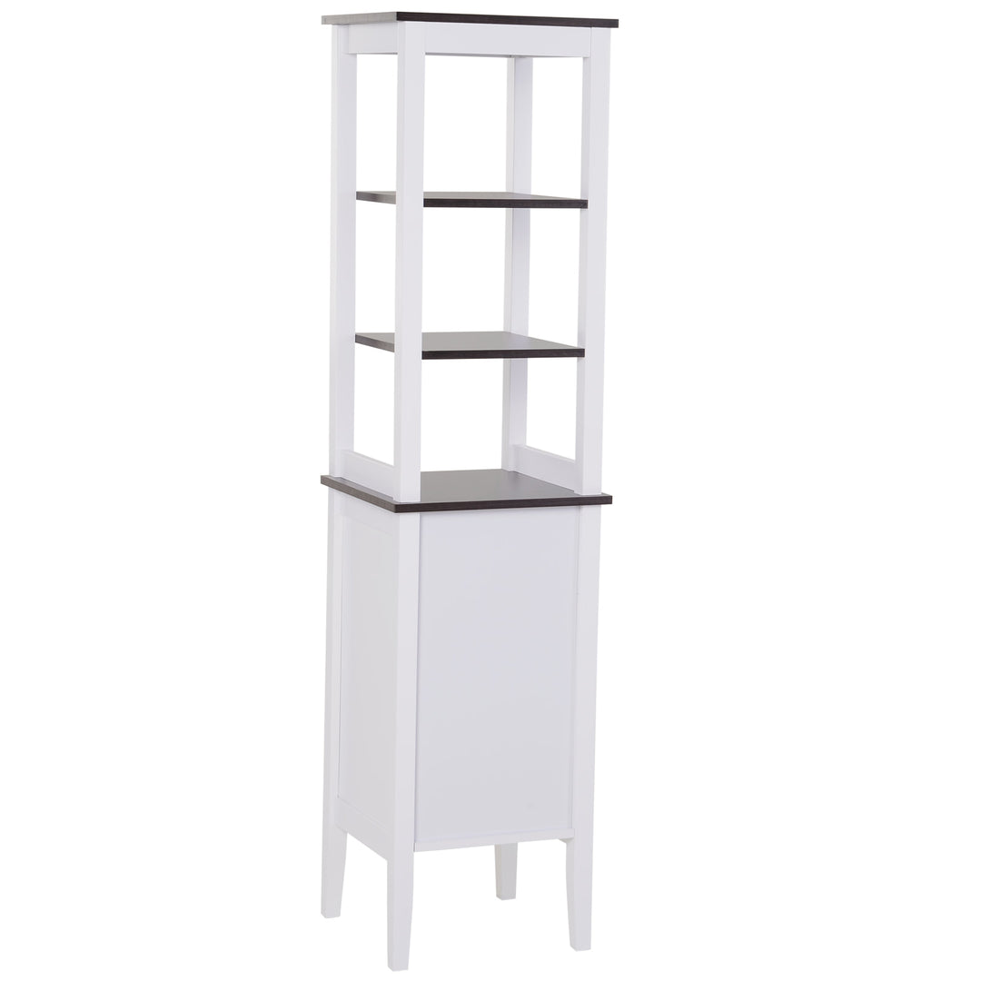 Tall Modern Organizer Storage Cabinet w/ Shelves for Bathroom / Kitchen Furniture - White