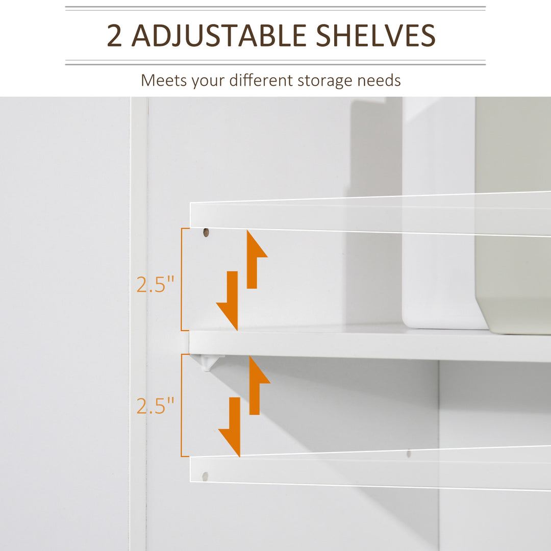 Tall Slim Classic Storage Organizer Linen Cabinet Furniture / Bathroom, Kitchen - White / Oak