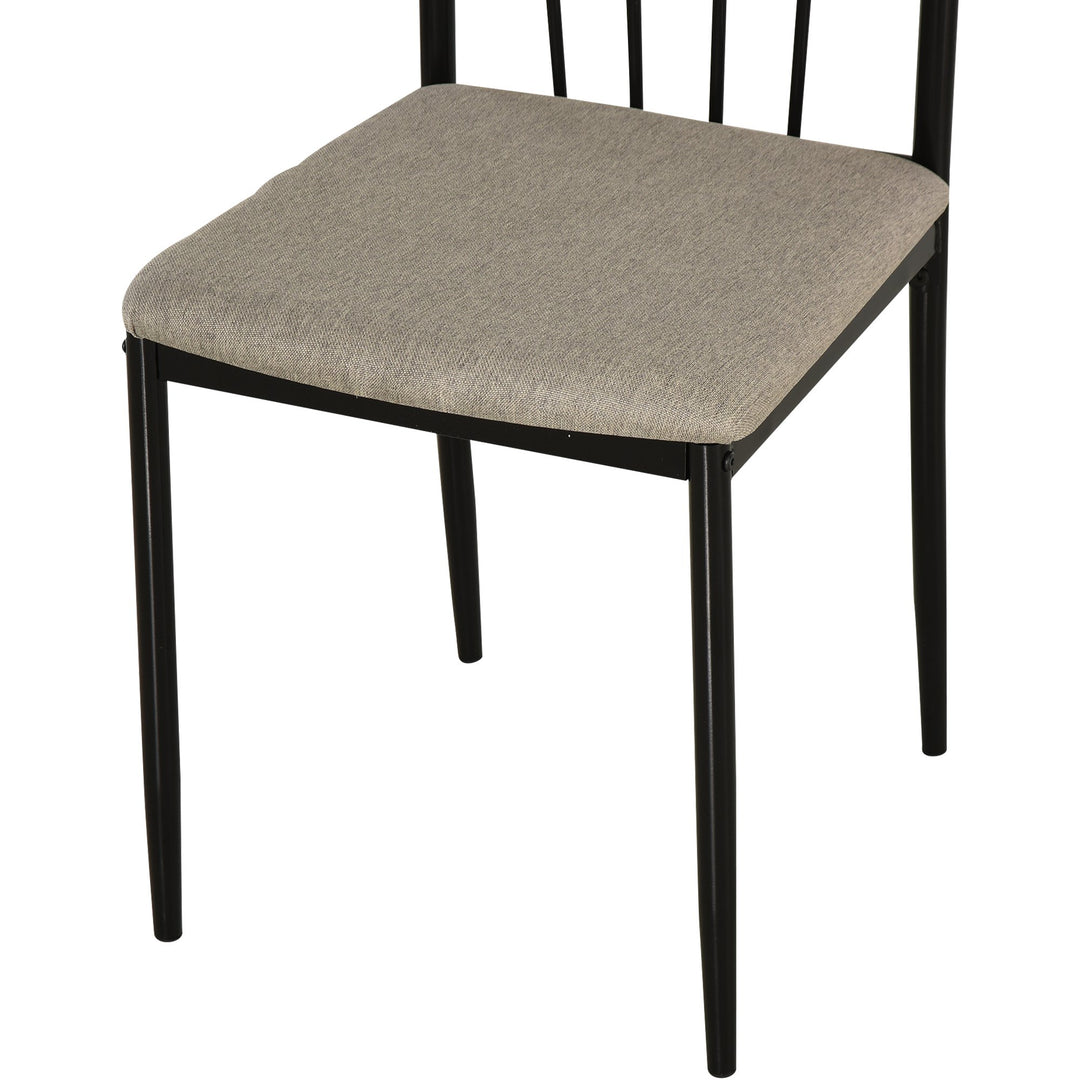 5pc Compact Classic Metal Wood-Look Small Kitchen Dining Table Set w/ 4 Chairs - Black/ Oak