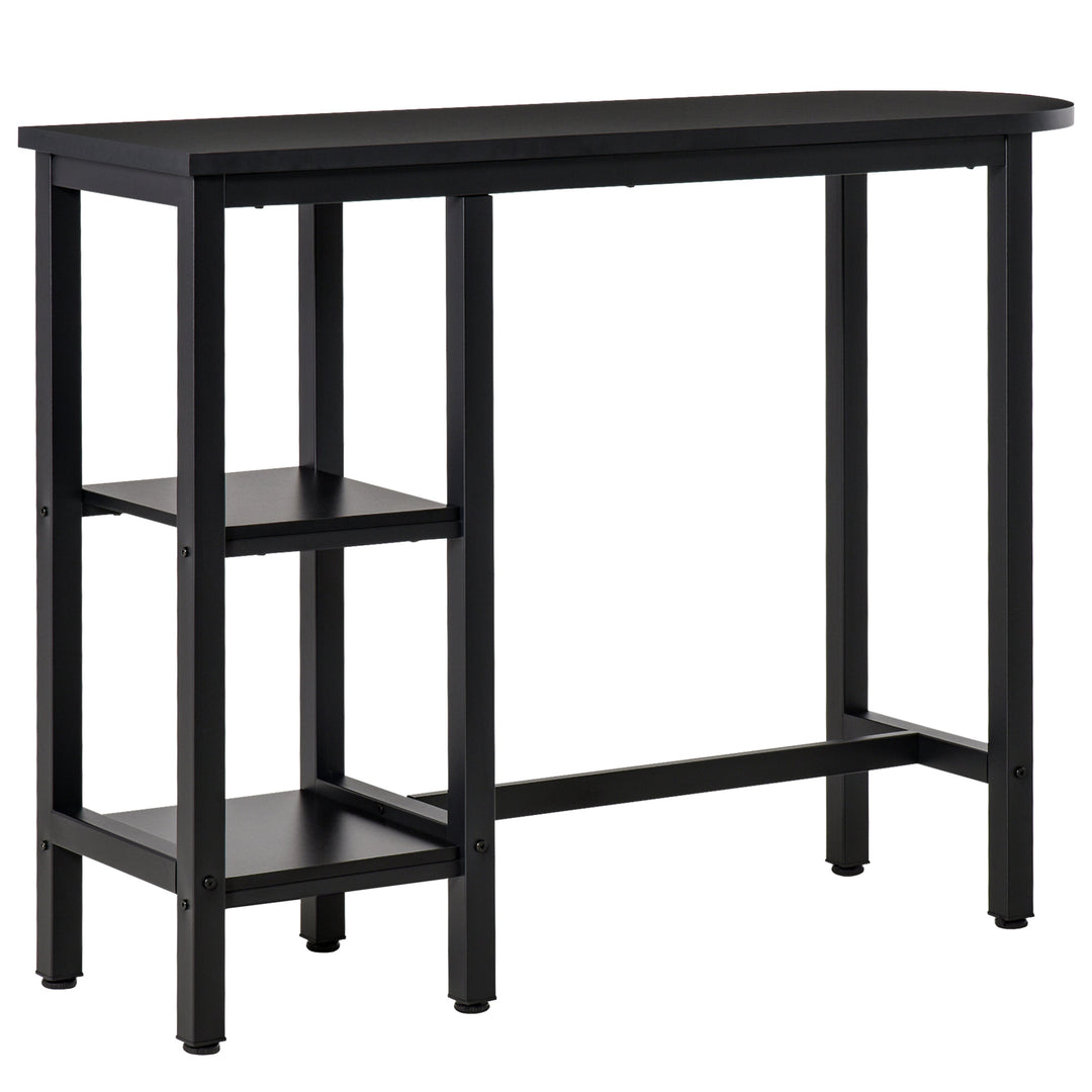 Modern Bar Pub Counter Height  Accent Console Table Desk Furniture w/ Shelf - Black