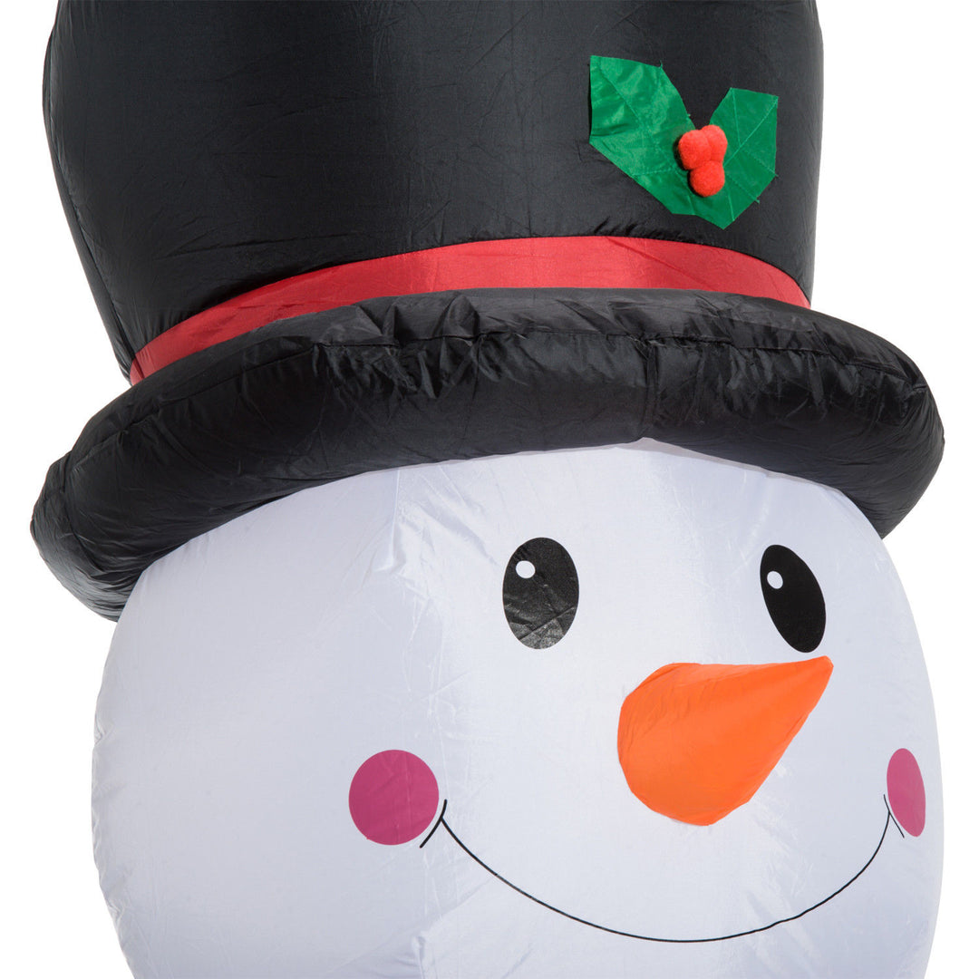 8ft Huge Holiday Christmas Outdoor Inflatable Lawn Decoration w/ LED Lights - Waving Snowman