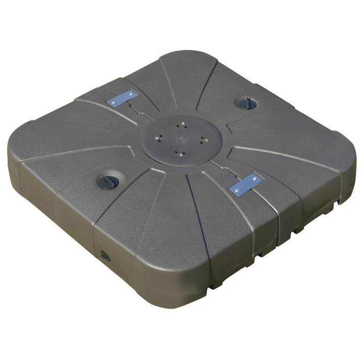 35", 286-330lbs Heavy Duty Square Cantilever Umbrella Base Stand Fillable w Sand, Water - Brown