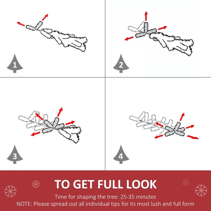 7.5ft 1146-Tip Warm White Pre-lit Christmas Holiday Tree w/ 450 LED Lights & Base, Xmas - Green