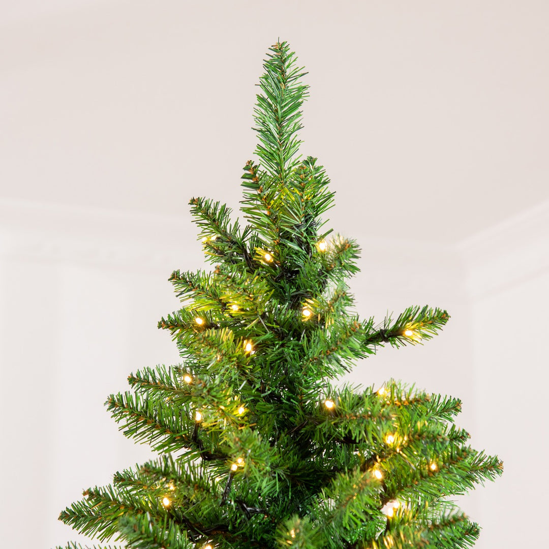 7.5ft 1146-Tip Warm White Pre-lit Christmas Holiday Tree w/ 450 LED Lights & Base, Xmas - Green