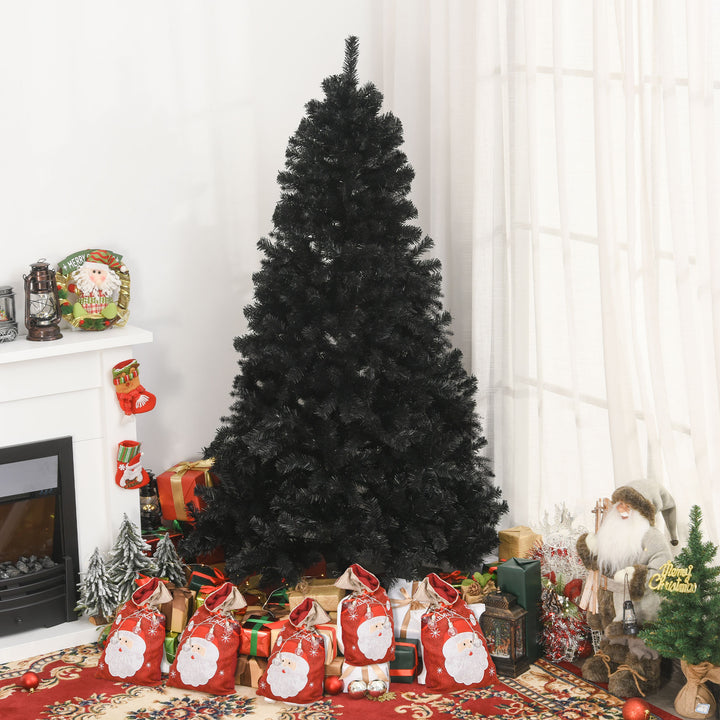 7ft 1346-Tip Lush Artificial Christmas Holiday Tree w/ Foldable Base, Xmas Décor - Black