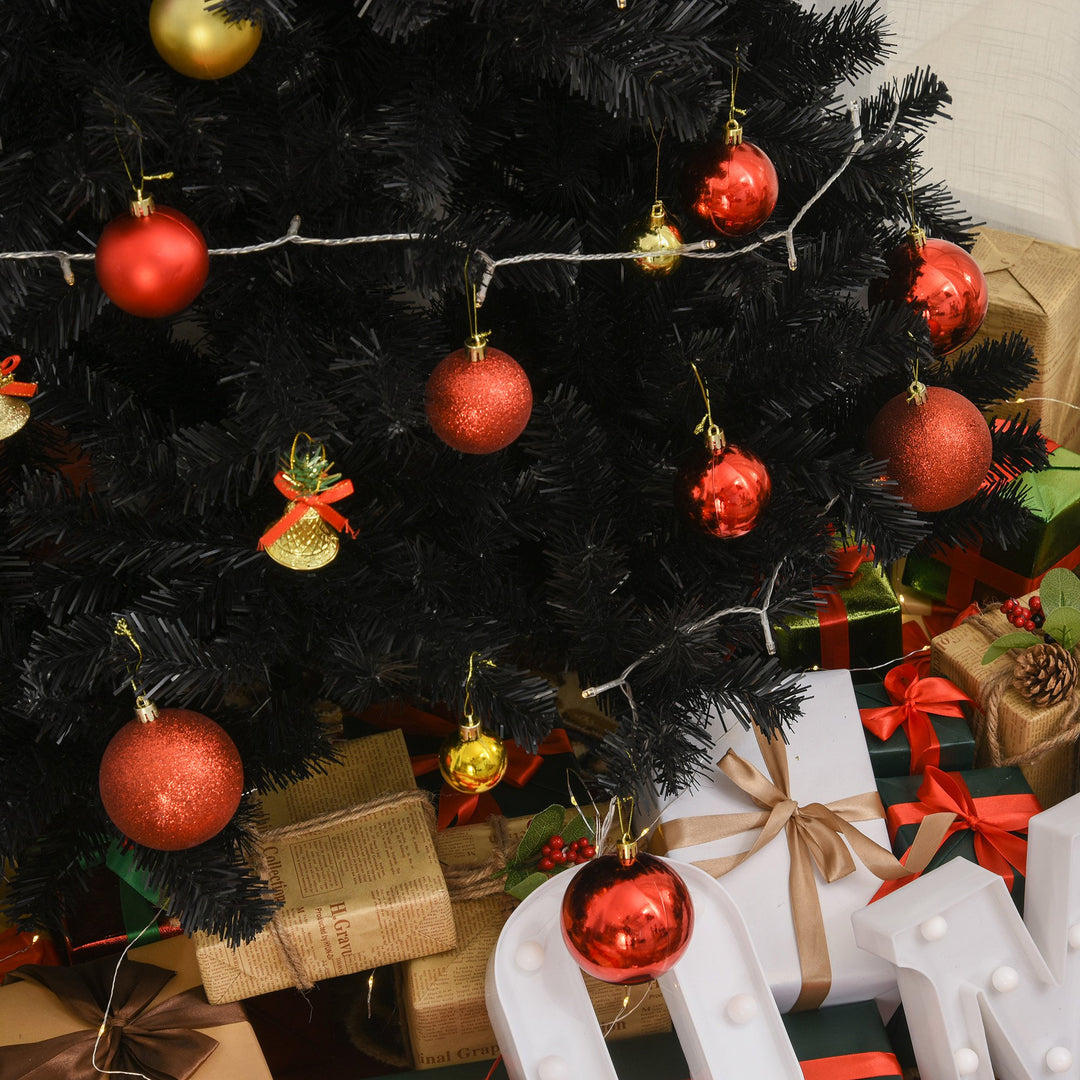 7ft 1346-Tip Lush Artificial Christmas Holiday Tree w/ Foldable Base, Xmas Décor - Black