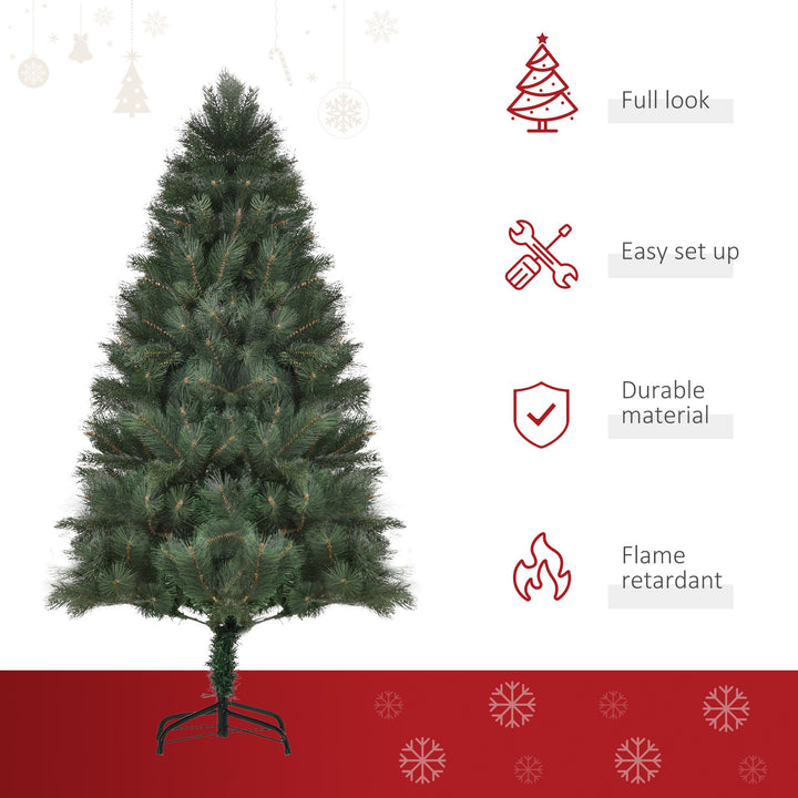 5ft 343-Tip Realistic Artificial Christmas Holiday Tree w/ Foldable Base Xmas Décor - Green