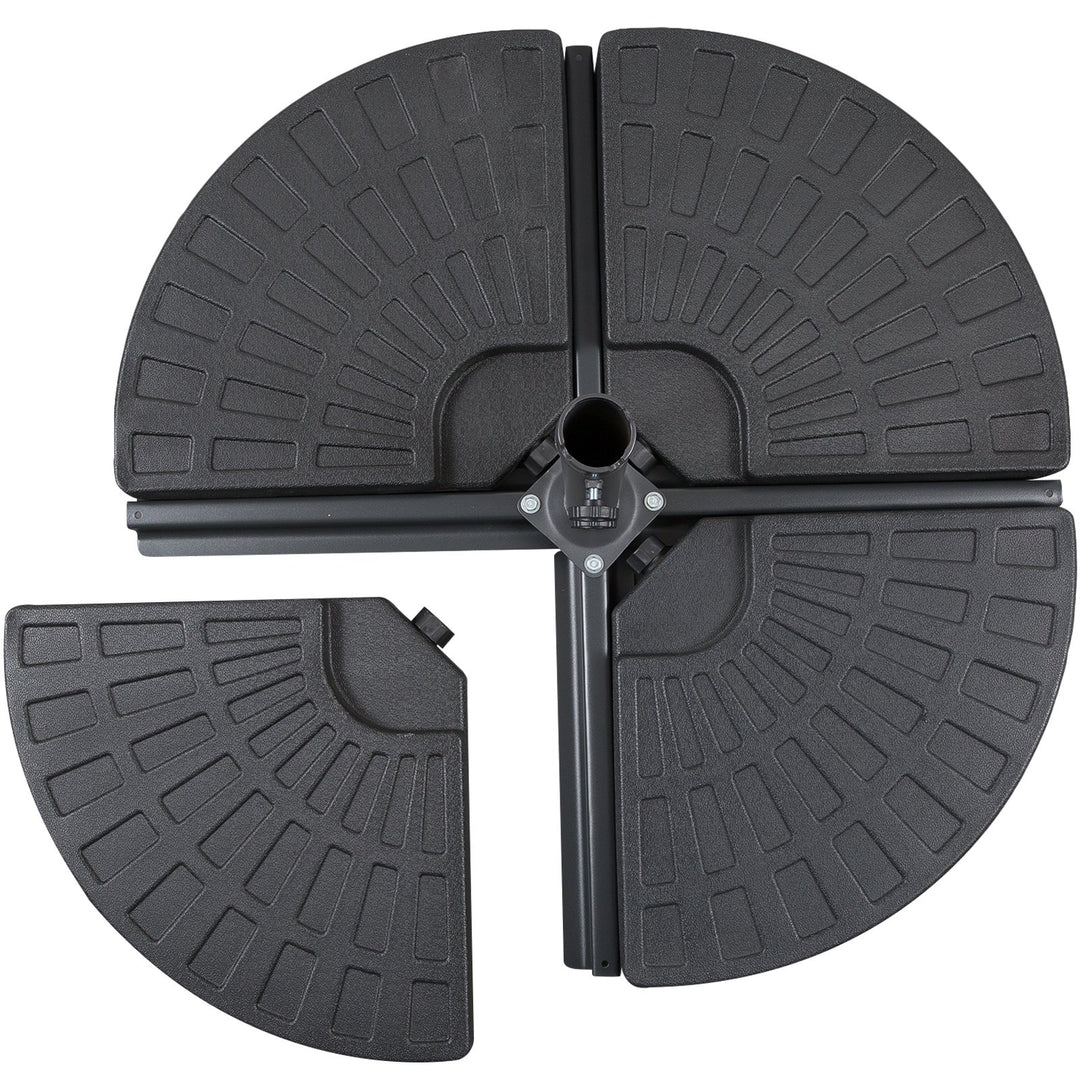 4pc, 112-232lbs Umbrella Counterweight Plates for Cross Base Stand Sun Shade for Patio - Black