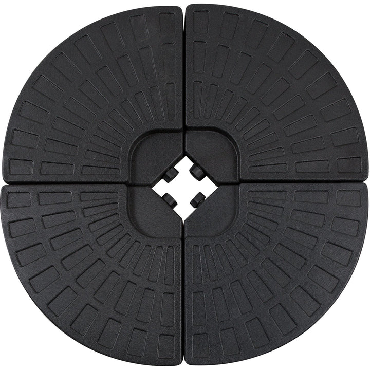 4pc, 112-232lbs Umbrella Counterweight Plates for Cross Base Stand Sun Shade for Patio - Black