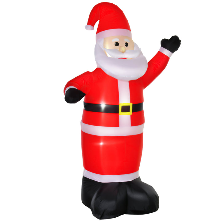 8ft Tall Inflatable Holiday Christmas Lawn Decoration Outdoor w Lights - Waving Santa Claus