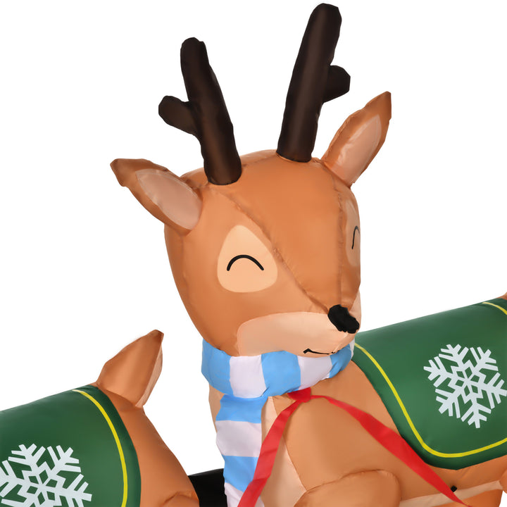 4.5ft Holiday Christmas Outdoor Inflatable Lawn Decoration w/ Lights - Santa, Reindeer, Sleigh