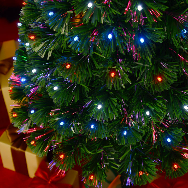 3ft Miniature Pre-Lit LED & Fibre Optic Artificial Christmas Holiday Tree w Base Xmas - Green
