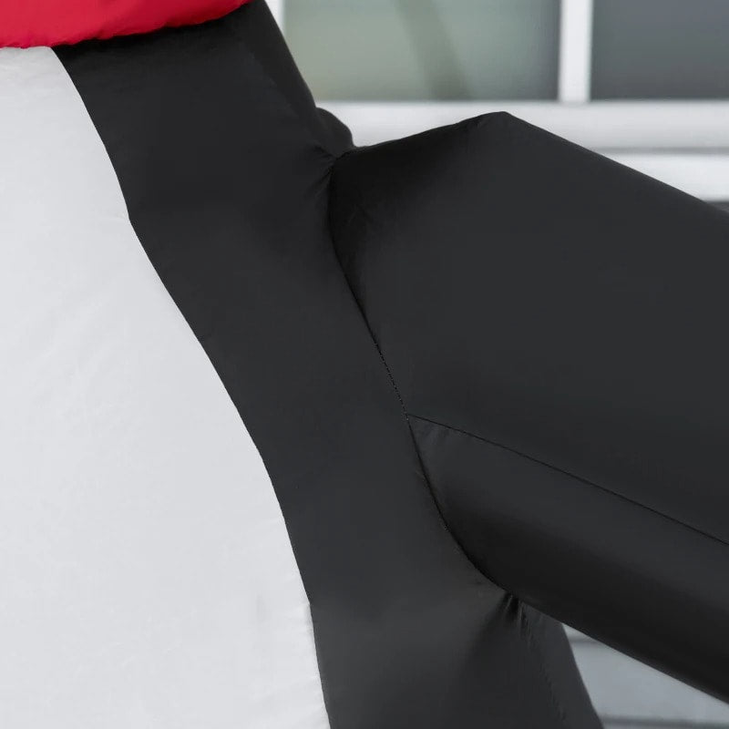 8.2ft Tall Inflatable Christmas Holiday Blow Up w LED Lights Outdoor, Penguin w Hat, Candy Cane