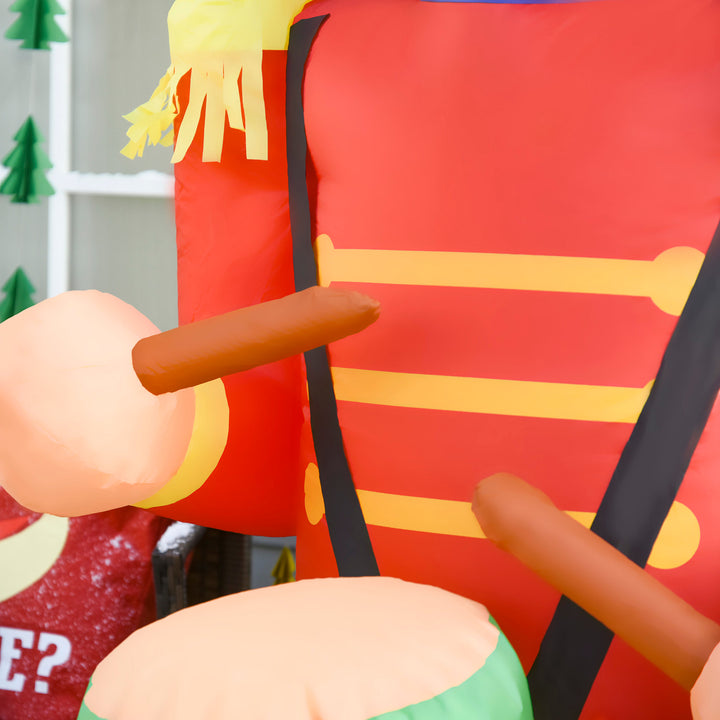 8ft Holiday Christmas Inflatable Lawn Decoration w/ Lights – Toy Soldier Nutcracker w/ Drum