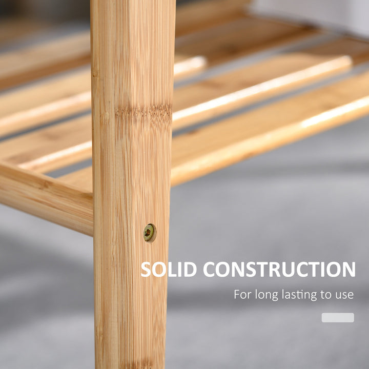 Minimalist Natural Bamboo 2-Tier Coffee Table Living Room Accent Furniture w/ Shelf - Woodgrain