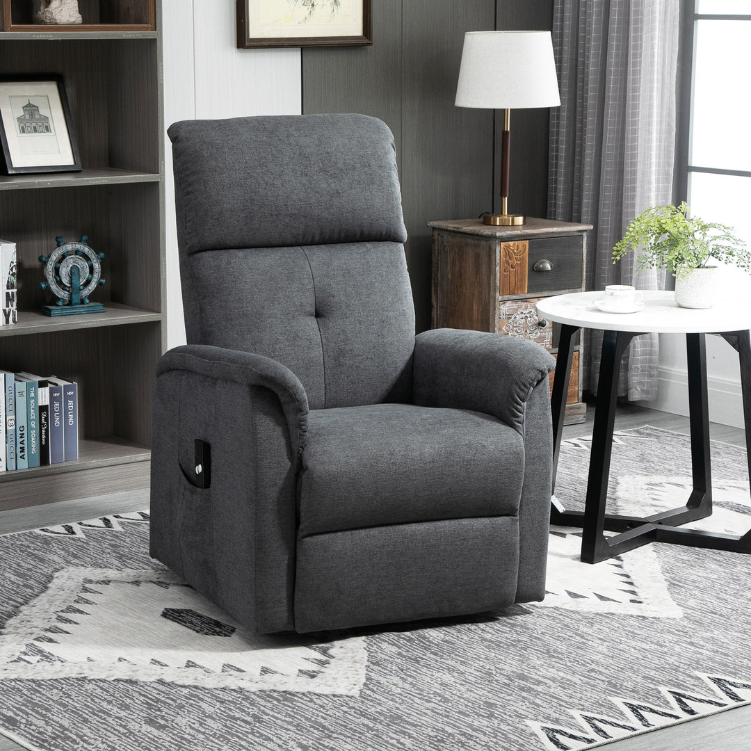 Electric Lift Chair Power Recliner Lounger Sofa w/ Remote Control for Living Room - Grey Fabric