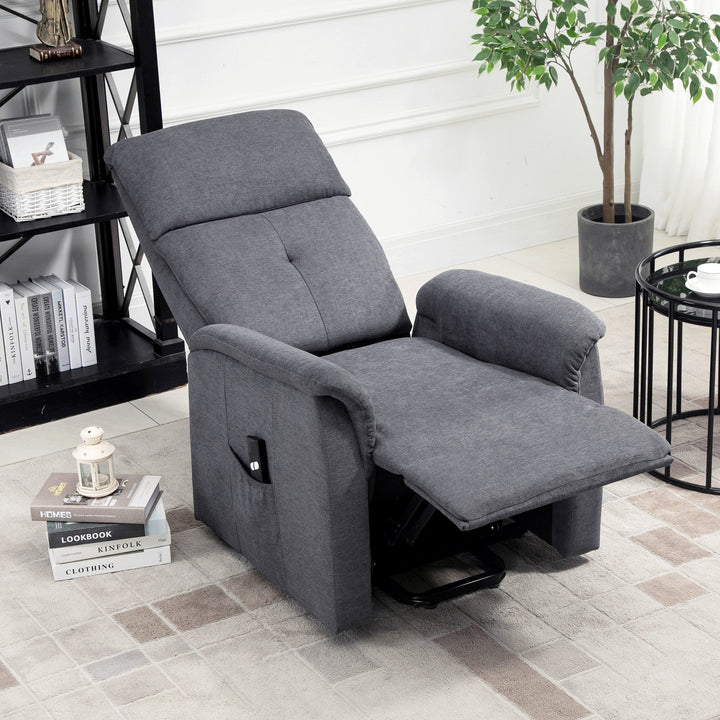 Electric Lift Chair Power Recliner Lounger Sofa w/ Remote Control for Living Room - Grey Fabric