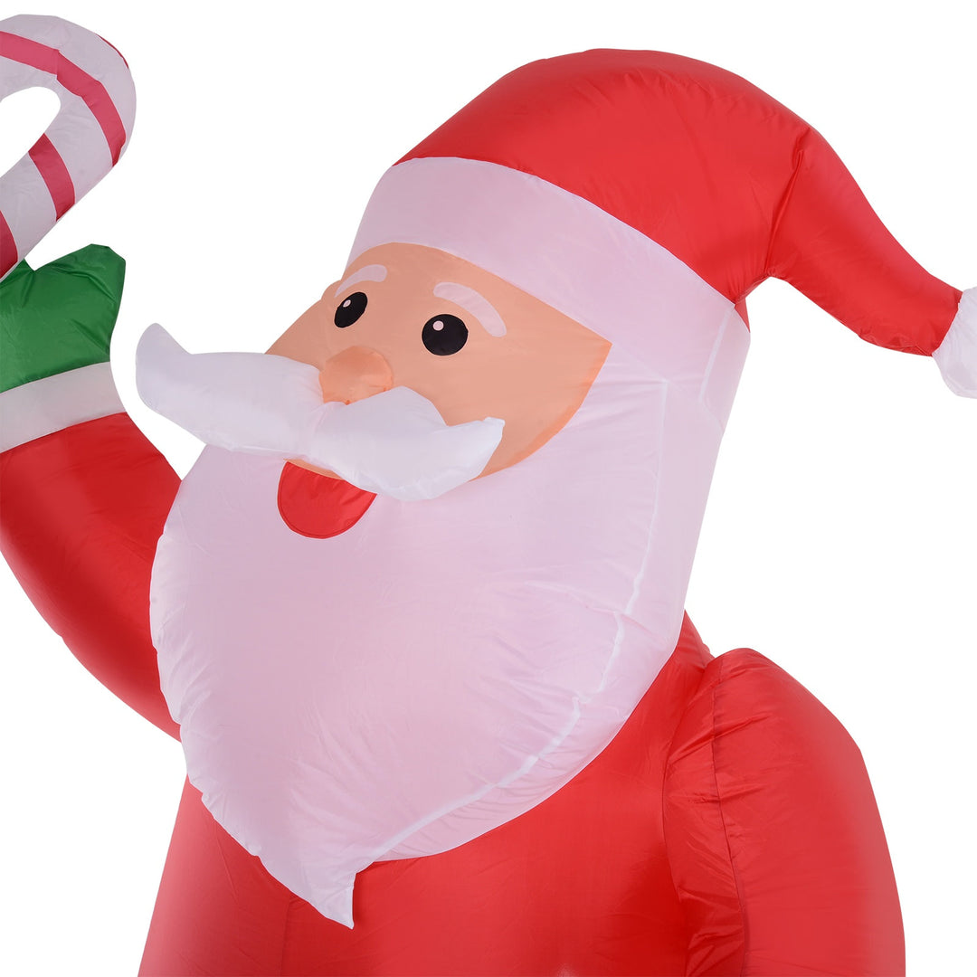 8ft Tall Inflatable Christmas Holiday Blow Up w LED Lights Outdoor Xmas Decor, Santa Candy Cane
