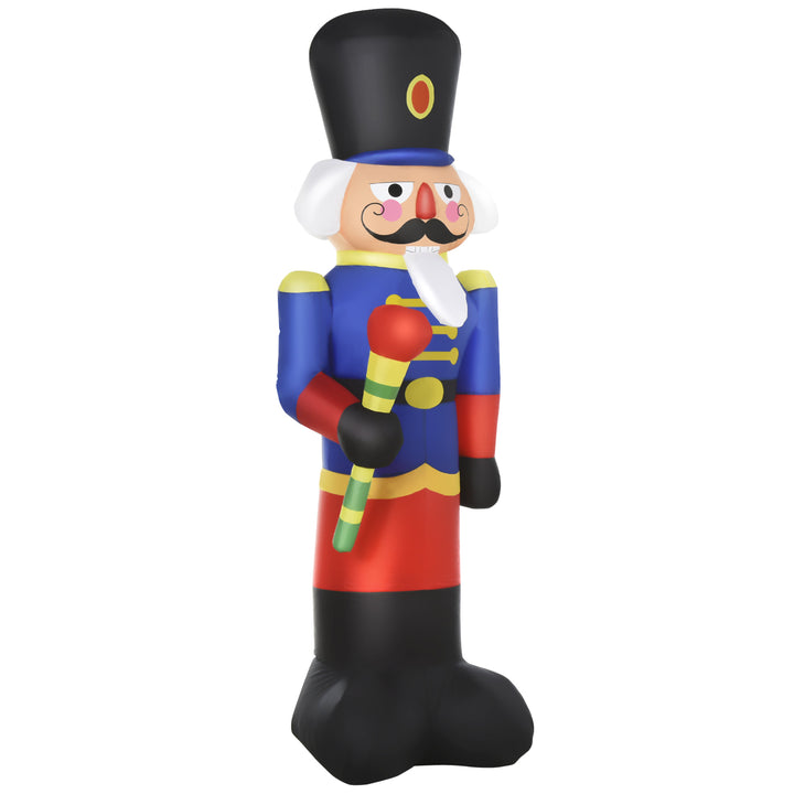 8ft Tall Holiday Christmas Outdoor Inflatable Lawn Decoration w Lights - Toy Soldier Nutcracker
