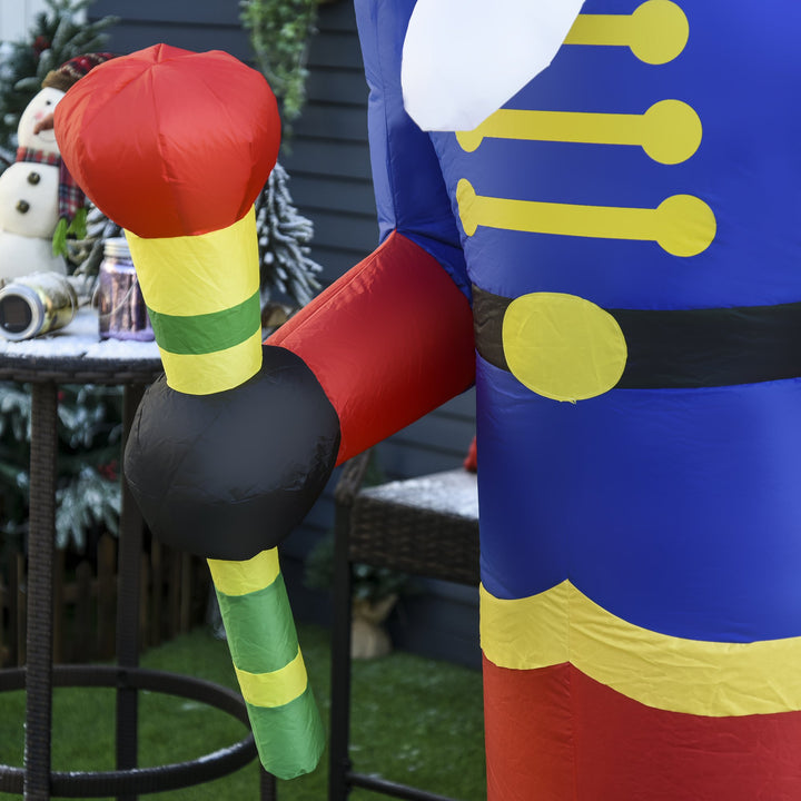 8ft Tall Holiday Christmas Outdoor Inflatable Lawn Decoration w Lights - Toy Soldier Nutcracker