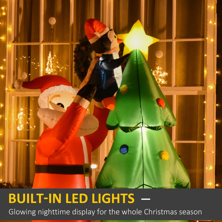 6ft Inflatable Christmas Holiday Blow Up w LED Lights Outdoor Xmas Decor, Santa, Tree, Penguin