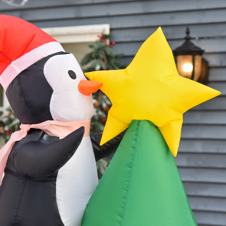 6ft Inflatable Christmas Holiday Blow Up w LED Lights Outdoor Xmas Decor, Santa, Tree, Penguin