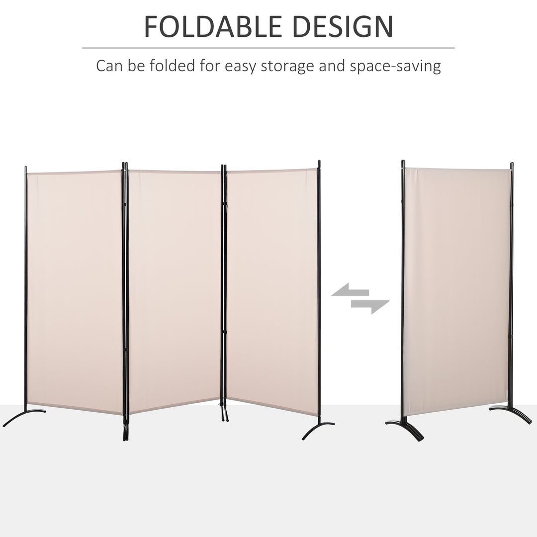 Foldable 3-Panel Screen Divider - Beige