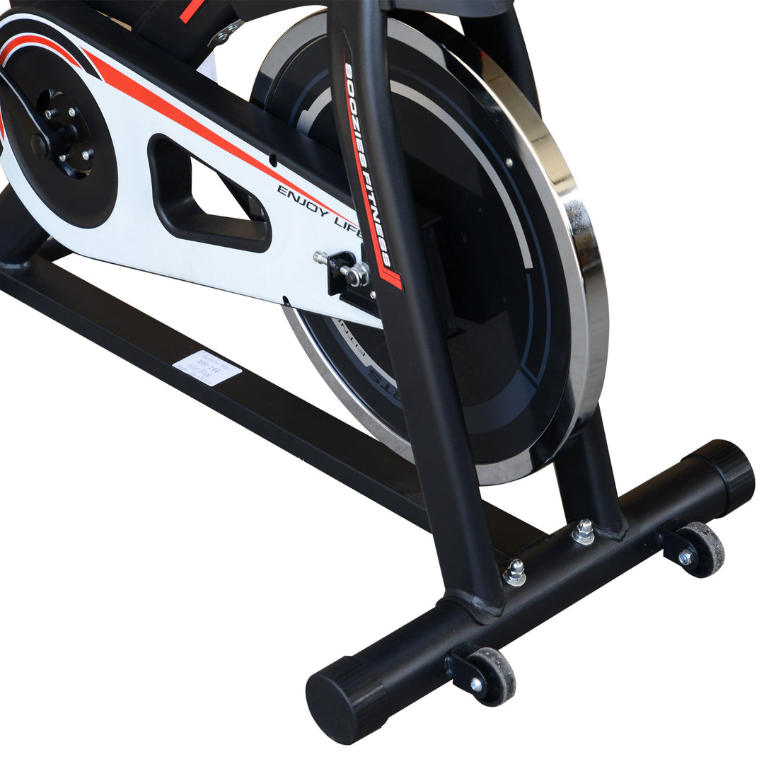 Upright Stationary Adjustable Exercise Workout Bike Bicycle for Indoor Fitness - Black w/ Red