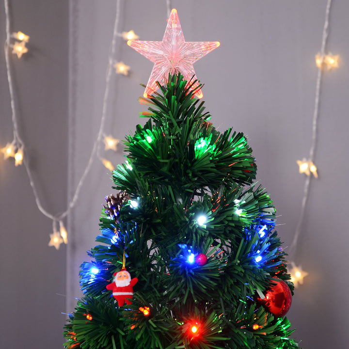 6ft, 230 LED Artificial Pre-lit Fiber Optic Christmas Holiday Tree w/ Star, Metal Base - Green