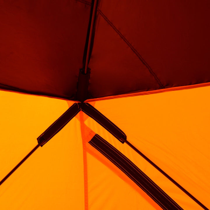 4 Person Portable Ice Fishing Tent Shelter w/ Ventilation Windows & Carry Bag - Orange