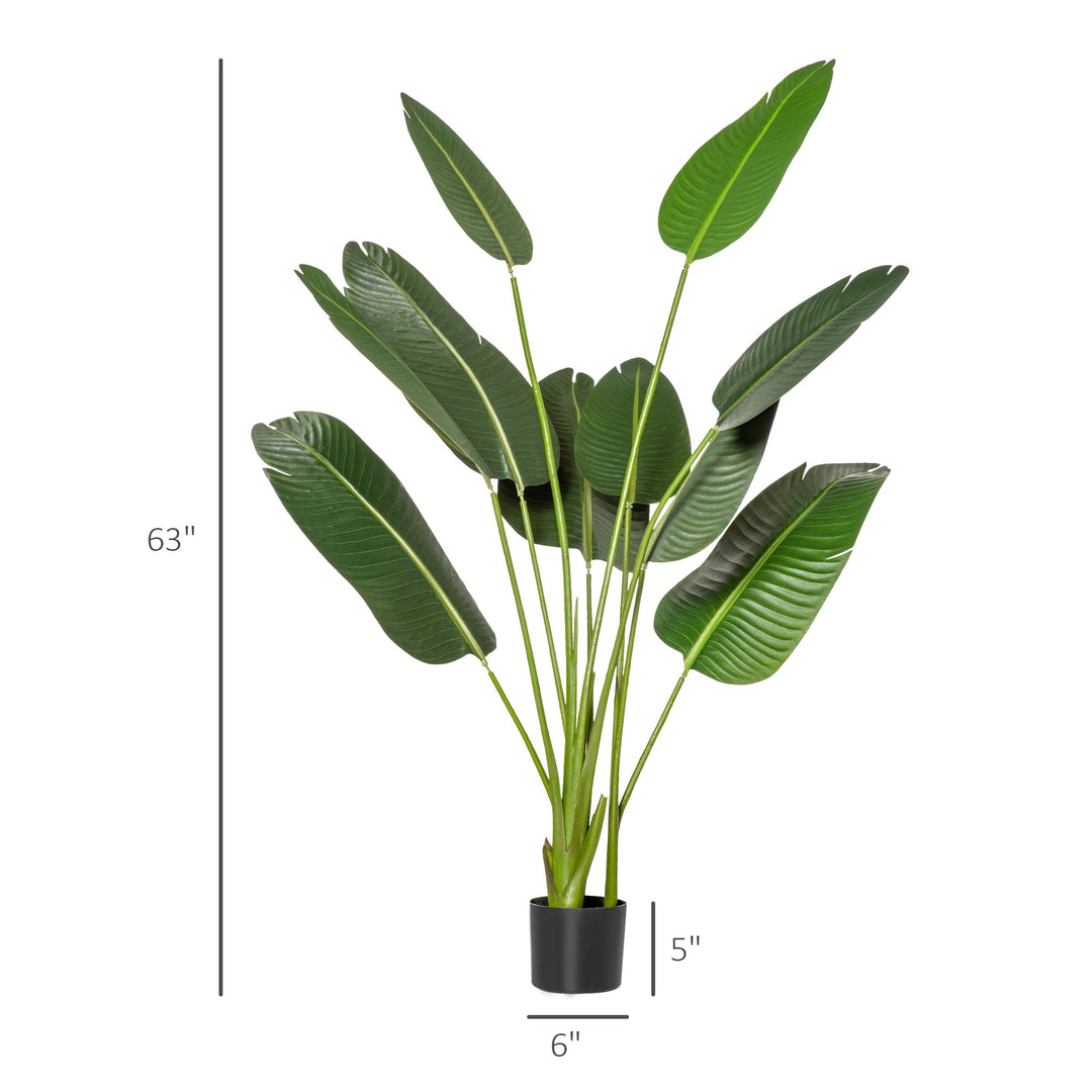 5 FT Artificial Realistic Banana Tree Faux Plant w Planter Pot Indoor Outdoor Home Office Décor