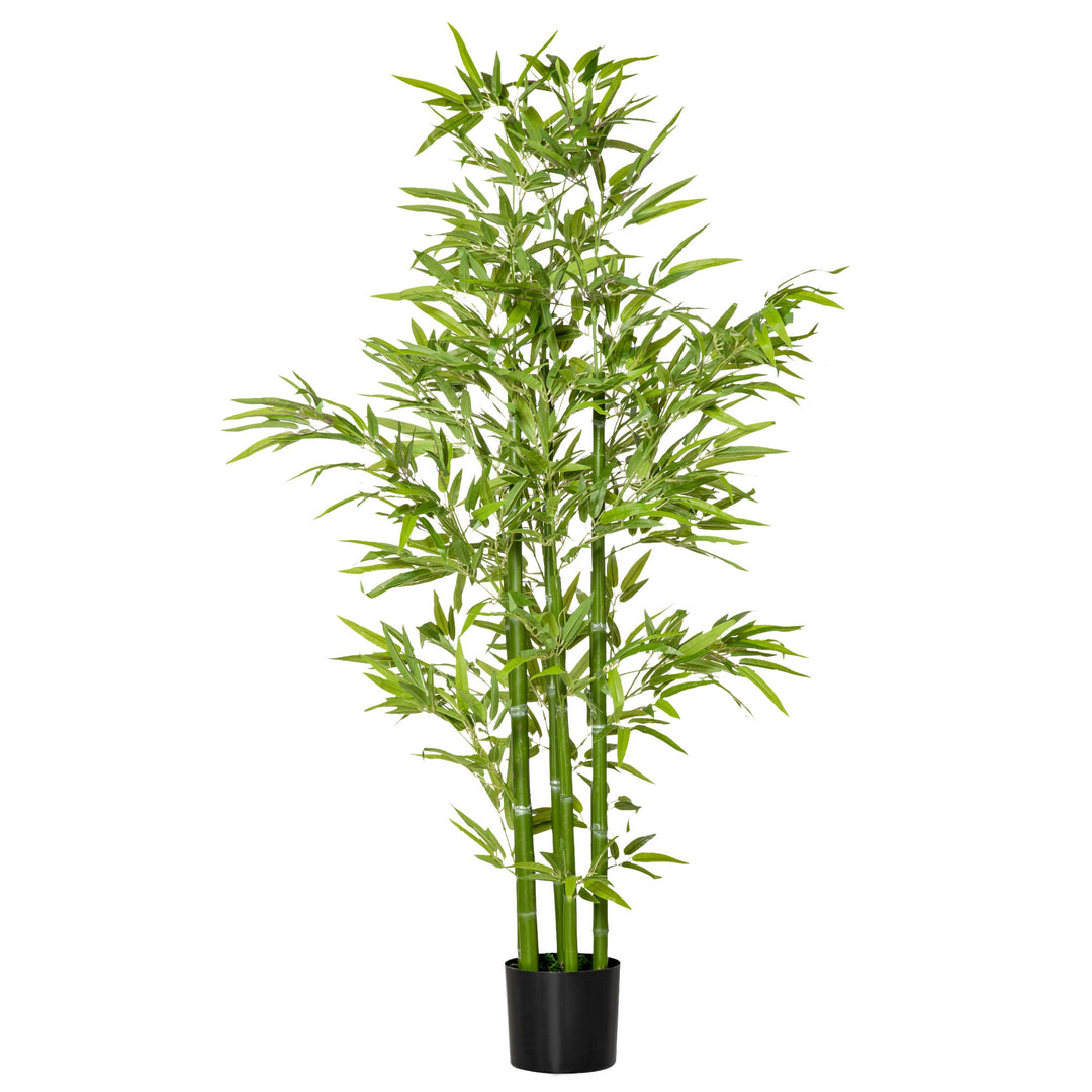 5 FT Artificial Realistic Bamboo Tree Faux Plant w Planter Pot Indoor Outdoor Home Office Décor